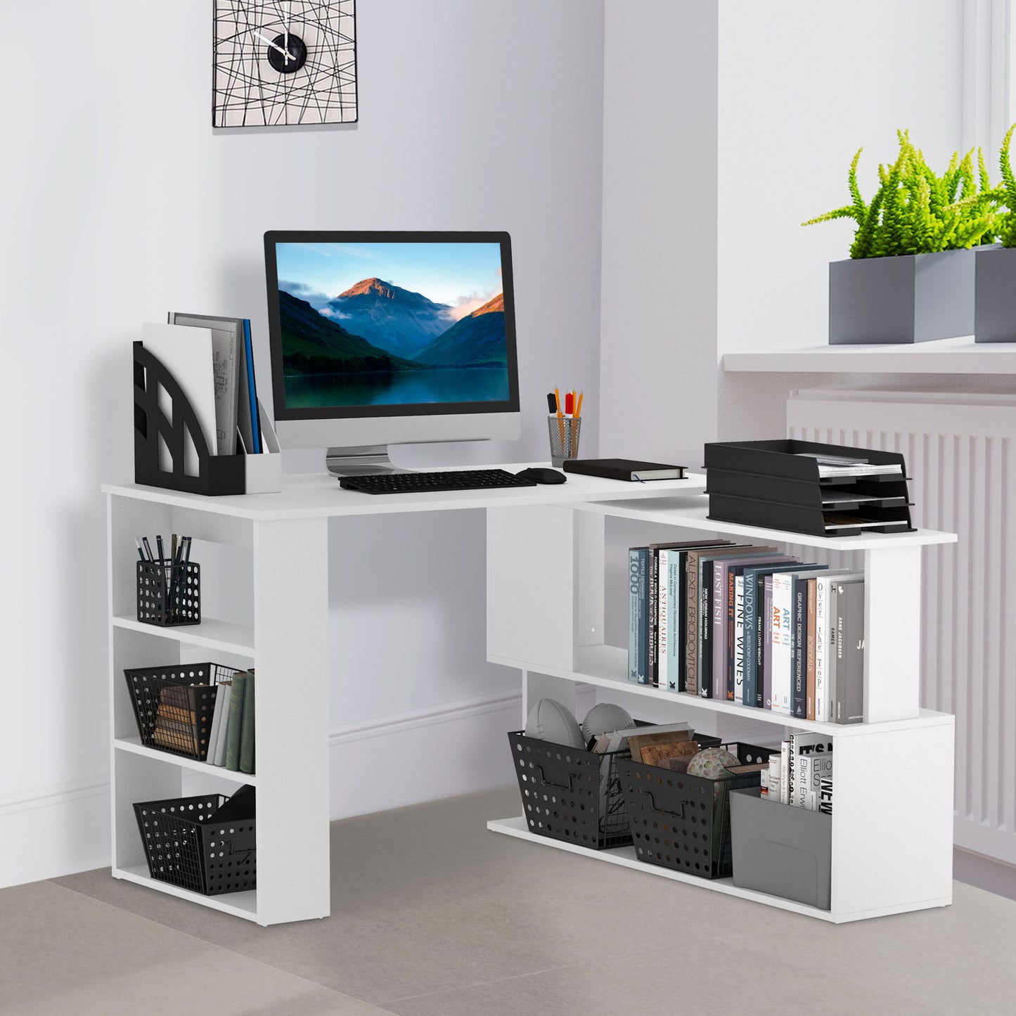 Home Office Desk L Shaped Corner Computer Desk