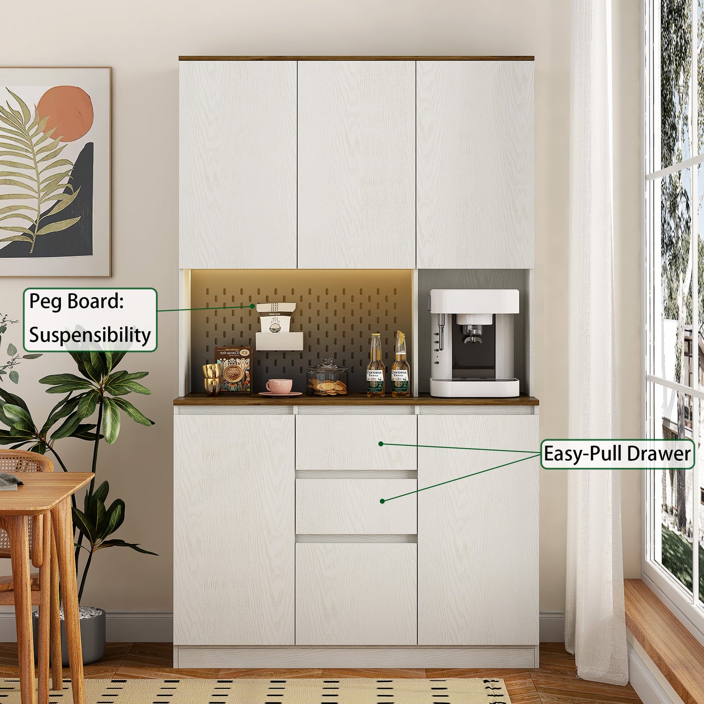 Kitchen Pantry Cabinet With Charging Station