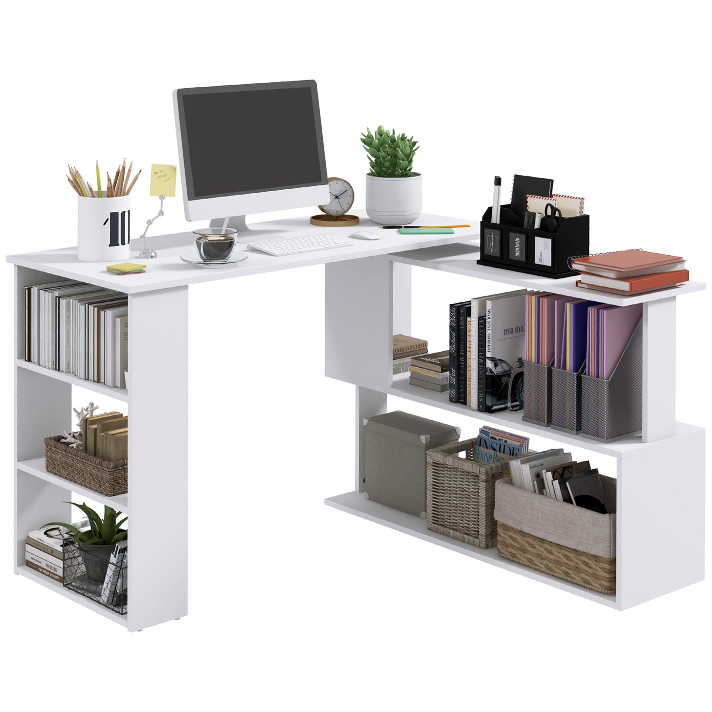Home Office Desk L Shaped Corner Computer Desk