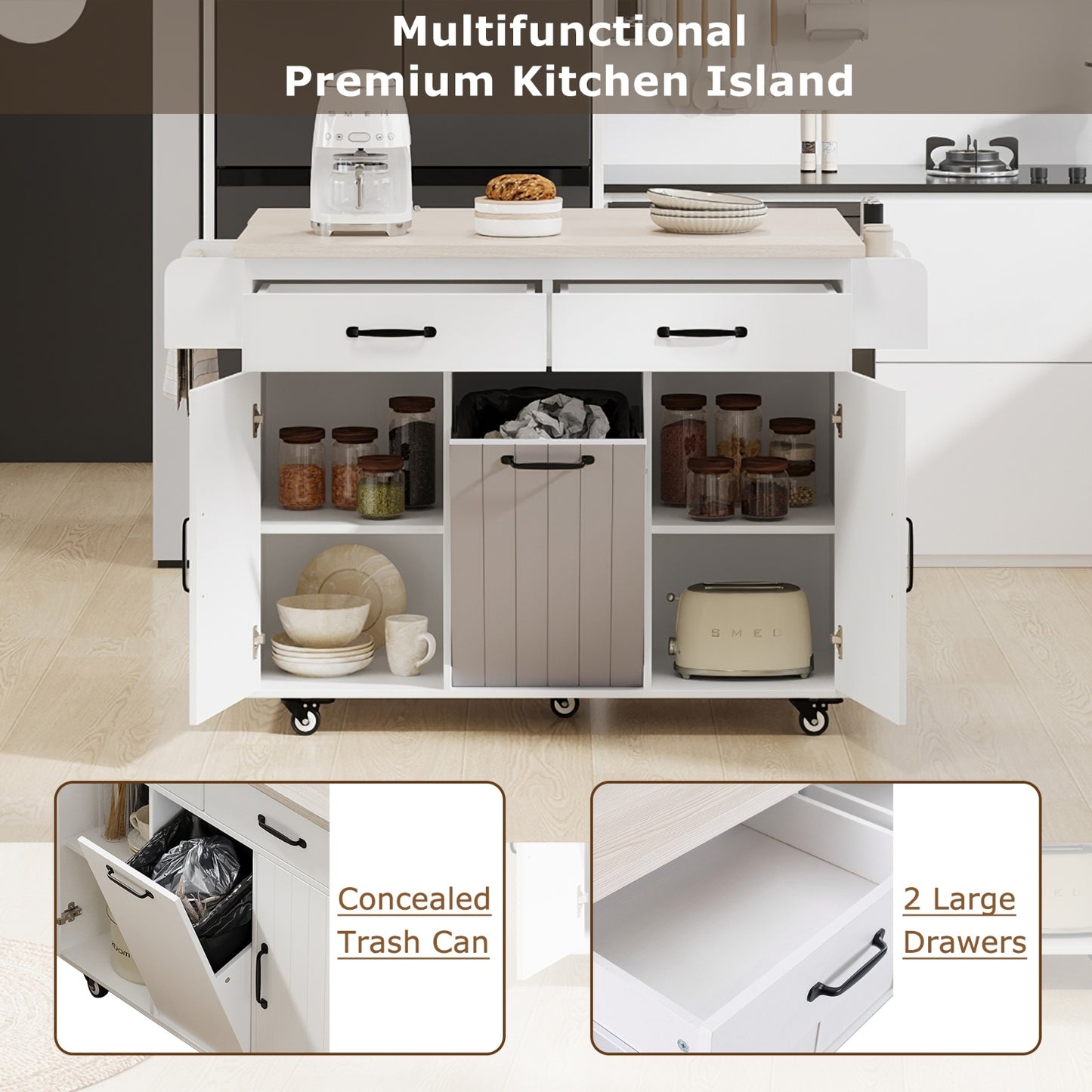 Kitchen Island Cabinet With Drop Leaf