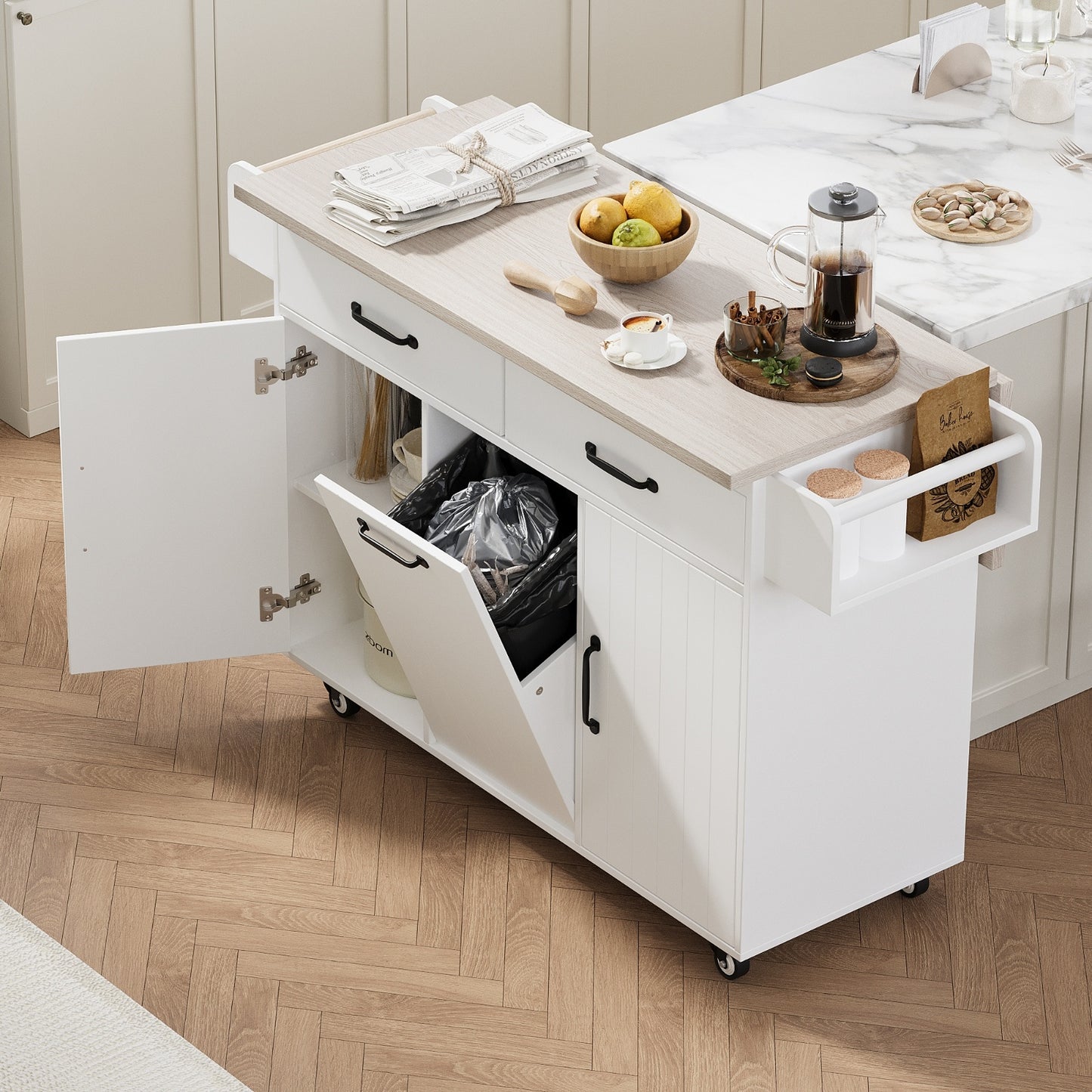 Kitchen Island Cabinet With Drop Leaf