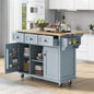 Kitchen Cart With Rubberwood Drop-Leaf Countertop